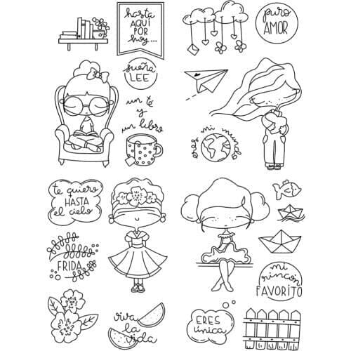 Spanish girl Clear Silicone Stamp / seal for DIY Scrapbooking / Album Decorative Clear Stamp Sheets A465
