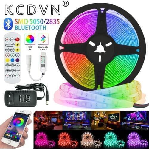 LED Strip Lights Bluetooth RGB 5050/2835 Flexible Ribbon Waterproof DIY Tape Diode 12V Computer TV Bedroom Background Decoration