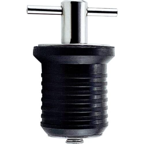 T-Handle Drain Plug, For 1.34 Inch-Diameter Drains, Locks in Place, Brass
