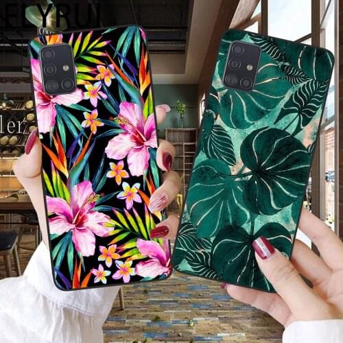 Tropical Plants Flowers leaves Phone Case Cover For Samsung A51 A71 A21S A31 A41 A11 A10 A20 A30 A40 A50 A70 A12 A32 A52 A7 2018