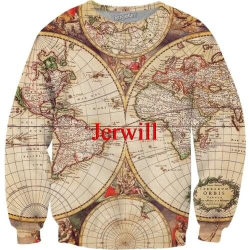 Old Map Women Pullover Sweatshirts Plain Sweatshirt 3D Printed Cool Sweatshirts Streetstyle Sweatshirts