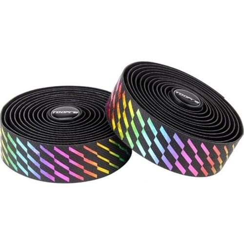 1 Set Gradient Color Sequins Bike Grip Tape EVA Faux Leather Anti-skid Bar Tape for Cycling