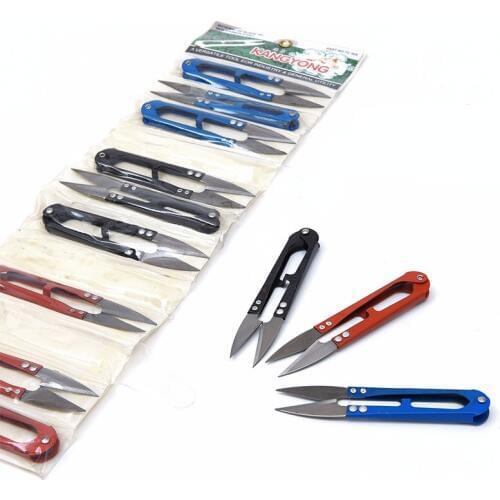 1pcs U Shape Fishing Scissors Mini Fish Scissors Embroidery Application Scissors Fishing Line Cutter Tools Fishing Accessories