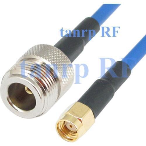 15CM Flexible blue jacket jumper cable RG402 6inch N female jack to RP-SMA male plug RF adapter connector