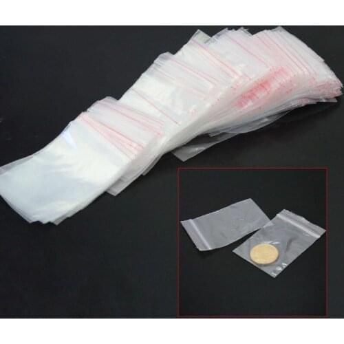 200pcs/pack Resealable Zip Lock Bags Self Seal Clear Plastic Poly Bag Food Storage Package Reclosable Vacuum Fresh Bag