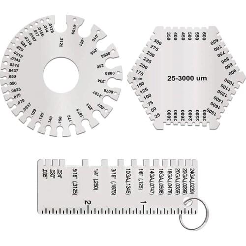0-36 Round Wire Gauge Weld Diameter Gauge Welding Inspection Stainless Steel Inch A.W.G Gauges American Standard