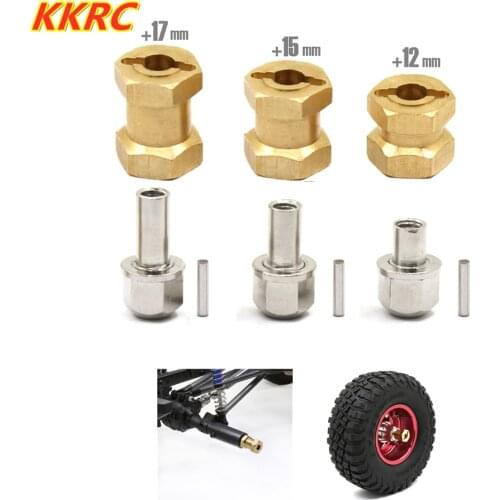 4pcs 12mm/15mm/17mm Axle Widen Hexagon Wheel Adapter For 1/10 RC Crawler Car TRX4 RC4WD D90 D110 Axial Scx10 90046