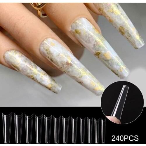 Nail Stickers Super Long Flat Head Finished Nail Stickers Can Wear Nails 800pcs Removable Nail Stickers NE