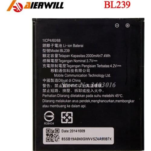 BL239 Battery For Lenovo A399 A330E A3500 A3500-HV Batterie Bateria Batterij Accumulator 2000mAh