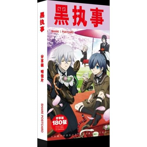 Anime Black Butler Ciel Sebastian Michaelis Fanart Postcard Post Cards Sticker Artbook Brochure Gift Cosplay Props Book Set New