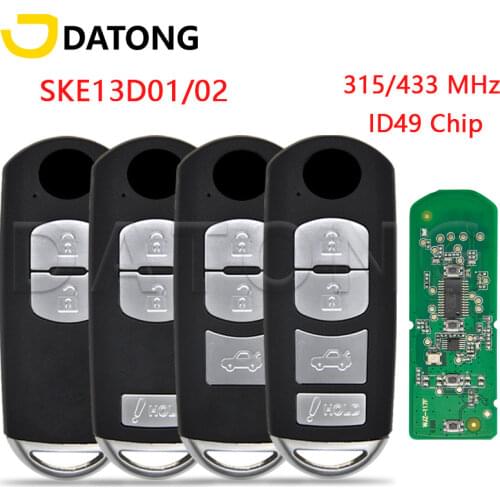 Datong World Car Remote Control Key For Mazda CX-3 CX-5 Axela Atenza 2015-2018 Model SKE13E-01 SKE13E-02 ID49 PCF7953P 433MHz