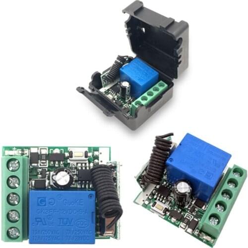 K92F 12V Remote Switch Wireless RF Control 1CH Relay Module 433Mhz Transmitter Receiver Compatible for Lights/Ceiling Fan
