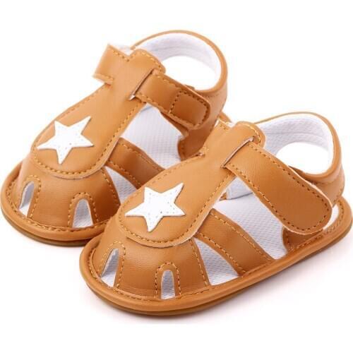 Fashion Summer Baby Boy Girl Shoes Sandals Newborn First Walkers Star Hollow Out Antiskid Soft Sole Infant Bebe Toddler Shoes