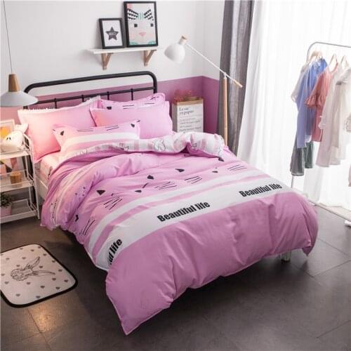 Lovely Rabbits Home Textile Printed 3/4pcs Bedding Set Bed Cover Bed Sheet Duvet Cover Pillowcase Bed Linen Bedclothes Queen