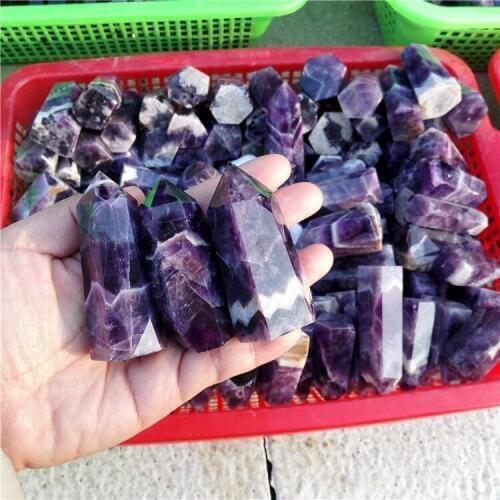 Beautiful natural Dream amethyst point quartz crystal reiki healing natural stones and minerals