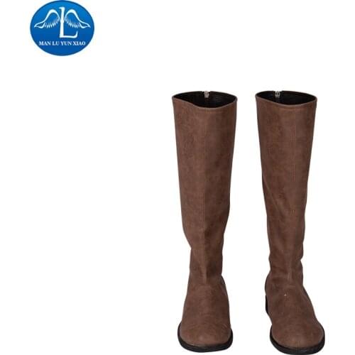 Manluyunxiao Vikings Cosplay Ragnar Lothbrok Cosplay Boots High Tube Halloween Costumes Men Adult Masquerade Shoes