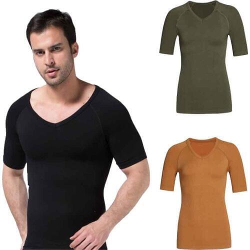 Mens Body Shaping Shirt Stretchy Elastic Body Strap Shaper Tummy Controlling Solid Underwear S-XXL Short Sleeve Shapewear Tops