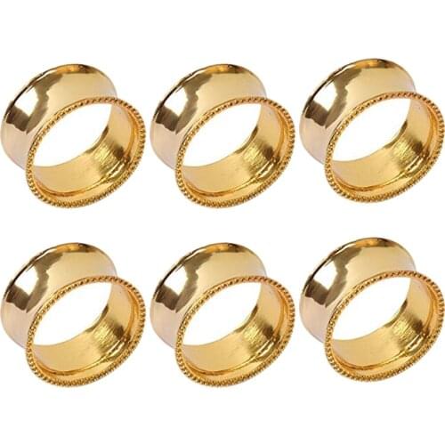 6 Pcs Napkin Rings Set Dining Table Setting Bridal Napkins Rings Glossy Napkin Holder Adornment For Party Wedding Dinner Occasio