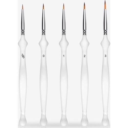 Fine Detail Paint Brush Set 5Pieces Miniature Brushes for Watercolor,Acrylic Painting,Airplane Kits, Face,Nail detailing Acrylic