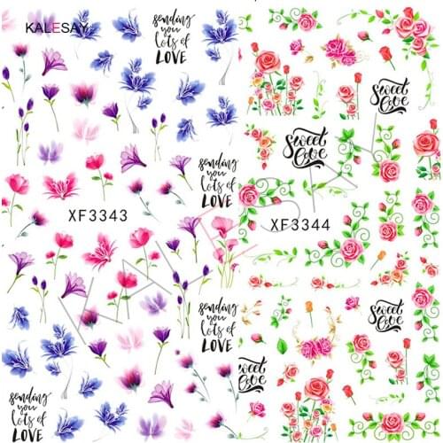 Flower Nail Art Sticker Decoration Manicure 3D Nail Design Sticker Art Decal Spring Decal Accesoires Back Glue Decor Art Popular