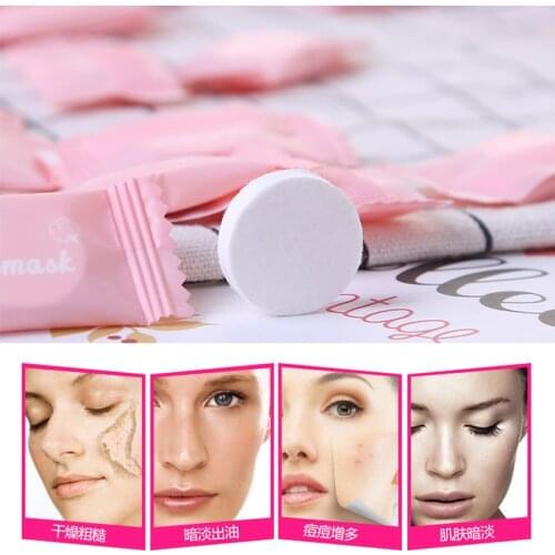 5 PCS Compressed Facial Mask Paper Disposable Facial Masks Wrapped DIY Mask Paper Natural Face Skin Care Makeup Beauty Tools