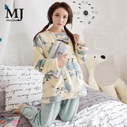 XXL Big Size Flannel Winter Women Pajama Sets Pijama Mujer Plus Size Pyjamas Feminino Pink Pajamas Pyjamas Women Sleepwear