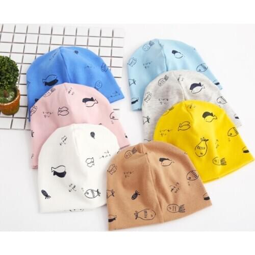Baby Hat Cartoon Printed Caps for Boy Girl Quality Cotton Knit Fashion Children Beanies Hats Cartoon Soft Cap Unisex
