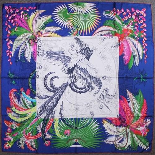 KMS New Phoenix-Dance-Nine-Days Silk Twill Silk Scarf Lady Scarf Shawl Dual Use 133*133cm/120g