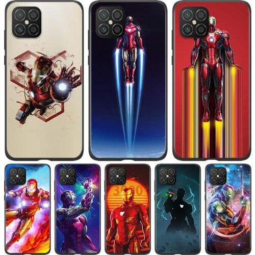 Silicone Cover Marvel Iron Man Superhero For Huawei Nova 8 7i 6 5T 5i 5Z 4E 3i 3e 2i SE PRO Lite 4G 5G Black Phone Case