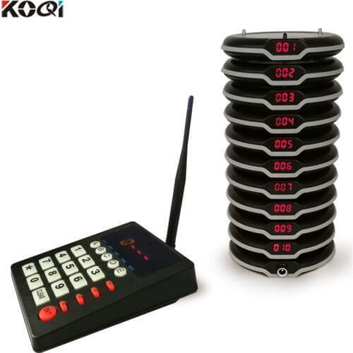 Waterproof Call Pager System Restaurant Guest Waiter Wireless Queuing Calling Paging System Coaster Pagers