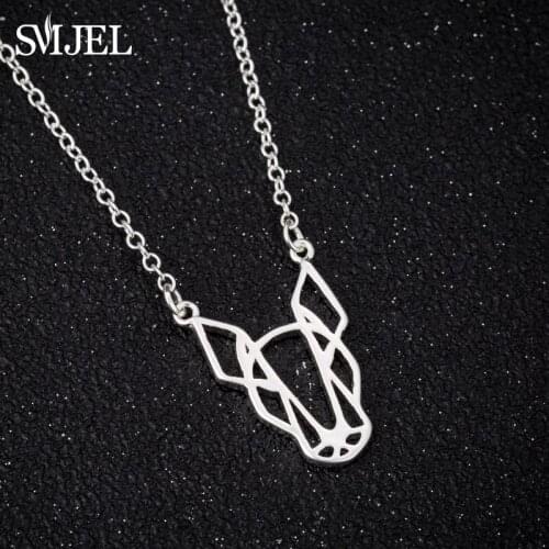 SMJEL New 2018 Geometric Hollow Bull Terrier Dog Pendant Necklace Cute Pet Animal Lover Jewelry Gifts Men /Women N316