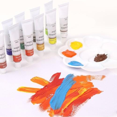 Glass ceramic Acrylic Paints 12ml 12 Colors Profession Artist Drawing Painting Pigment Hand Painted Wall Paint for Artist DIY