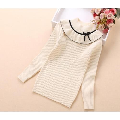 Girls Sweater 2019 Autumn Winter Children Clothing Kids Cotton Knitted Sweaters Cute Bow Pullovers Baby Girl Clothes 4 Colors