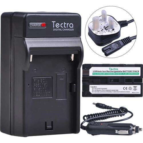 Tectra 1Pcs 2600mAh NP-F550 NP-F570 Battery for Sony CCD-SC55 CCD-TRV81 CCD-TRV90 NPF570 NP F550 Battery+Digital Charger+UK Plug