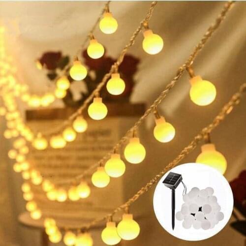 Solar Led Light Outdoor Fairy Lights Solar Garland Ball Solar Led Light String Festoon Christmas Lights Street House Garlands