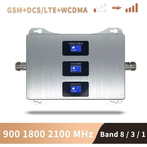 GSM 2G 3G 4G Cell Phone Booster Tri Band Mobile Signal Amplifier LTE Cellular Repeater GSM DCS WCDMA 900 1800 2100 Set