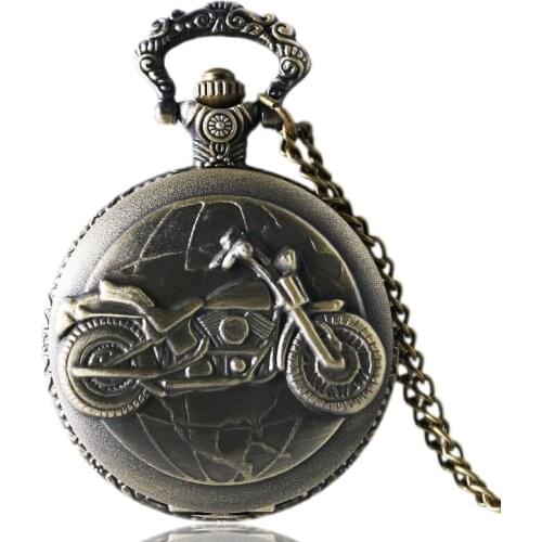Vintage Necklace 3D Motorcycle Motorbike MOTO Quartz Pocket Watch Men Women Wathes Pendant 2017 Fashion Gift Reloj De Bolsillo