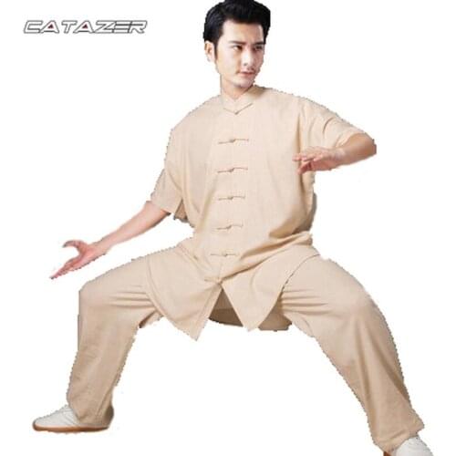 Shortsleeves Summer Tai Chi Uniform Martial Arts Kung Fu Wing Chun Shaolin Suit Jacket Pants