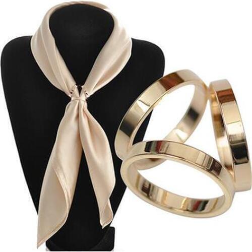 Fashion Rose Gold Plated Trio Scarf Ring Silk Scarf Buckle Clip Slide Jewelry Daily Life Wedding Prom Party Office Xmas Gift