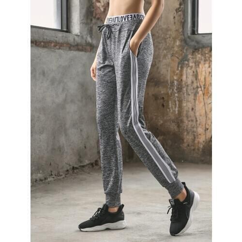 Women Fitness Fashion Side-stripe Pants Female Harem Pants Leisure Sweatpants Women Casual Elastic Waist Trousers