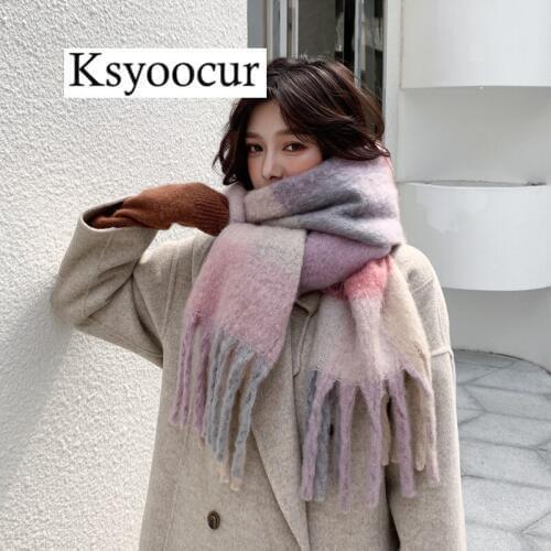 Size 250*40CM, 2020 New Autumn/Winter Long Section Cashmere Fashion Scarf Women Warm Shawls and Scarves Brand Ksyoocur E12