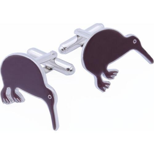 1 Pair Enamel Lovely Kiwi Bird Metal Mens Clothing Jewelry Shirts Cuff Links