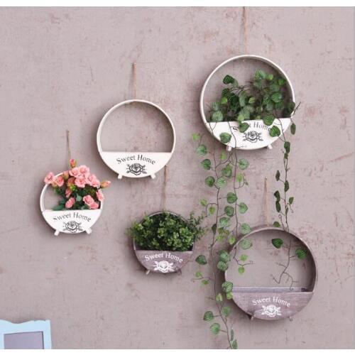 1PC Home Decoration Wood Vintage Wooden Storage Racks Wall Hanging Decorative Storage Box Flower Pot House Storage Racks ME 006