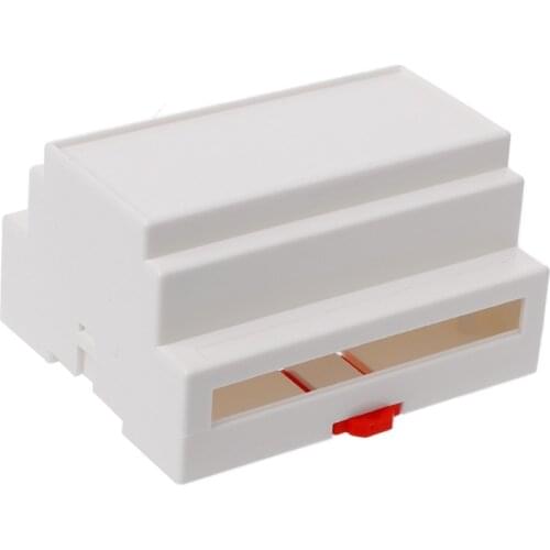 107*87*59mm Black/White Plastic Din Rail Junction Box Electronic Equipment