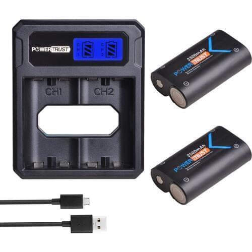 2 x Rechargeable Battery and Charger for Xbox One / Xbox One S/Xbox One X/Xbox One Elite Wireless Controller Gamepads Battery