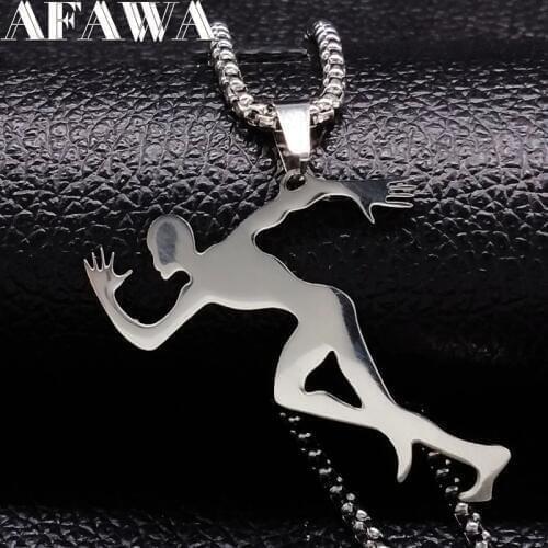 2021 Runner Stainless Steel Necklaces & Pendants for Women Big Long Silver Color Necklaces Pendants Jewelry colgante N616S01