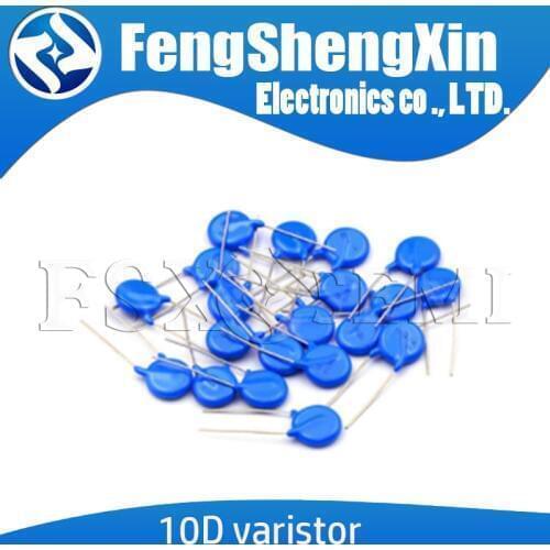 20pcs 10D Varistor 10D270K 10D330K 10D390K 10D470K 10D241K 10D391K 10D431K 10D471K 10D561K 10D331K piezoresistor 10MM