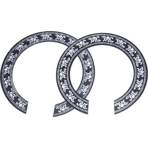 38 39/40 41 inch PVC Circle Sound Hole Rosette Inlay Sticker for Guitars Decor Black + Silver Sound Hole Rosette Sticker