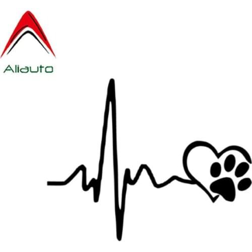 Aliauto Fashion Heartbeat Lifeline Paw Cat Dog Heart Love Vinyl Car Sticker Motorcycles Automobile Decoration Decal,14cm*11cm