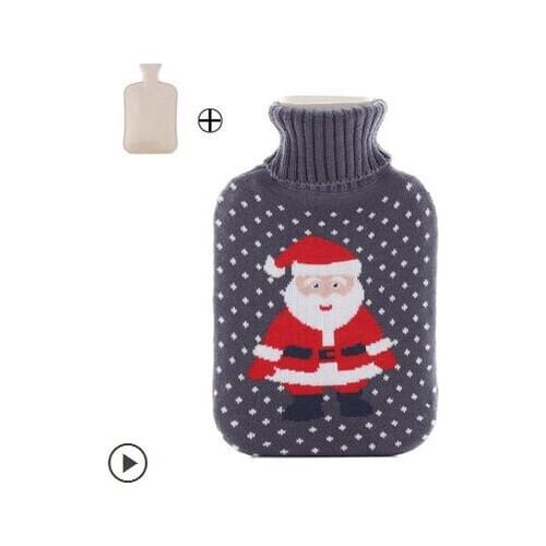 Free shipping 2000ml large winter Santa Claus wart hand cartoon hot water bag rubber water filling hot water bag